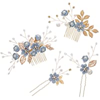 Los mejores  - STOBOK Set of 4 Peine nupcial del pelo- vintage perlas flores peine pinza- accesorios para cabello para novias y damas…